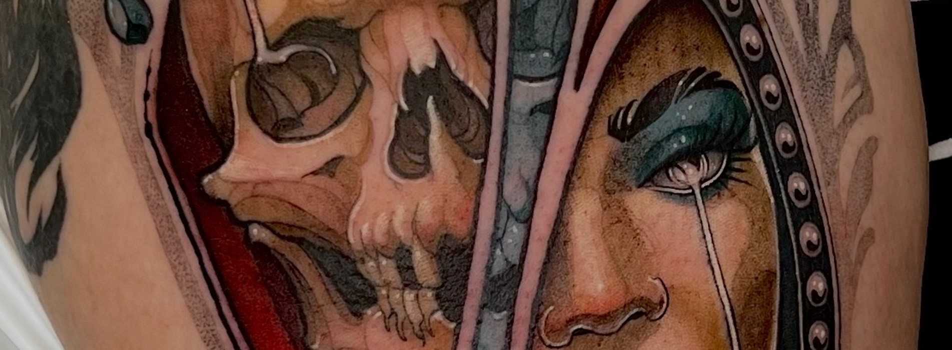 Tattoo by guest artist at Le Deau De Sang