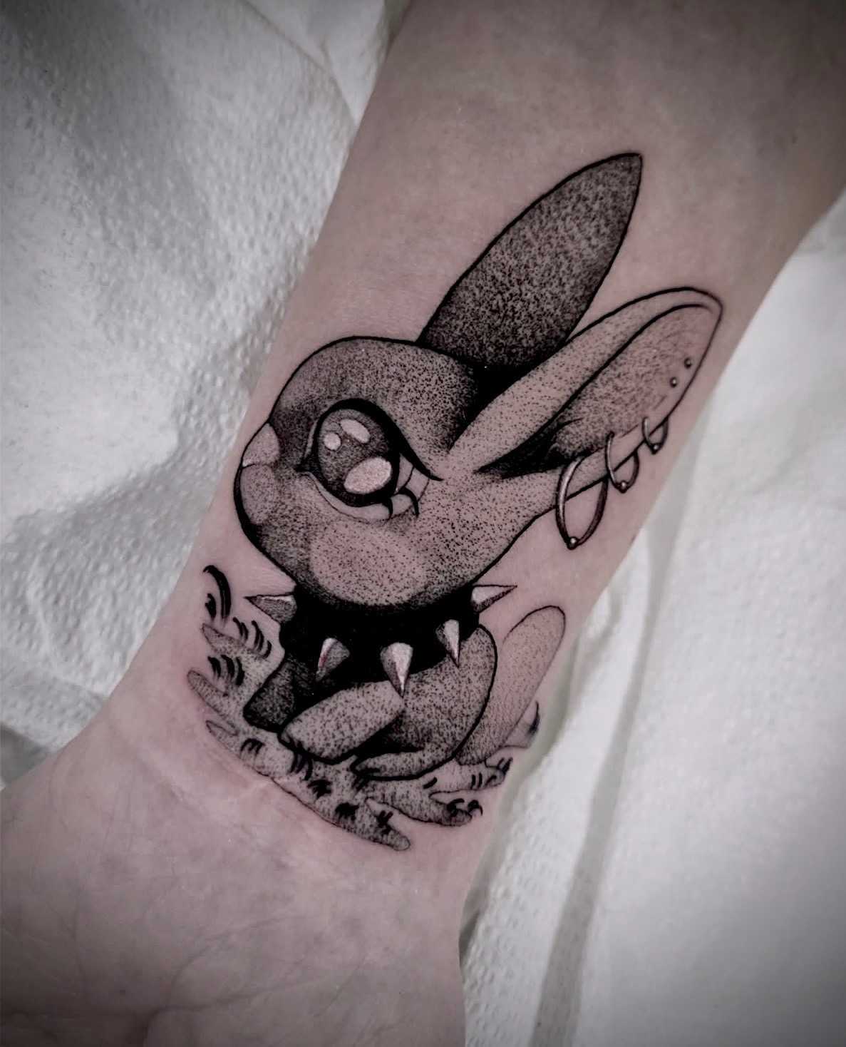 Tattoo by guest artist at Le Deau De Sang